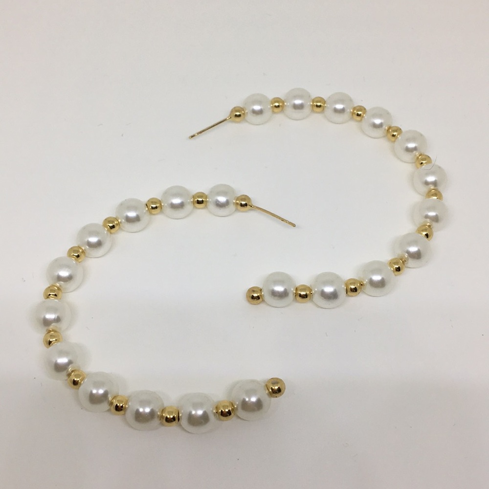 New pearl - gold drop earrings